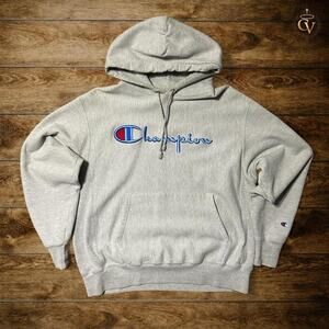 Vintage champion reverse weave script